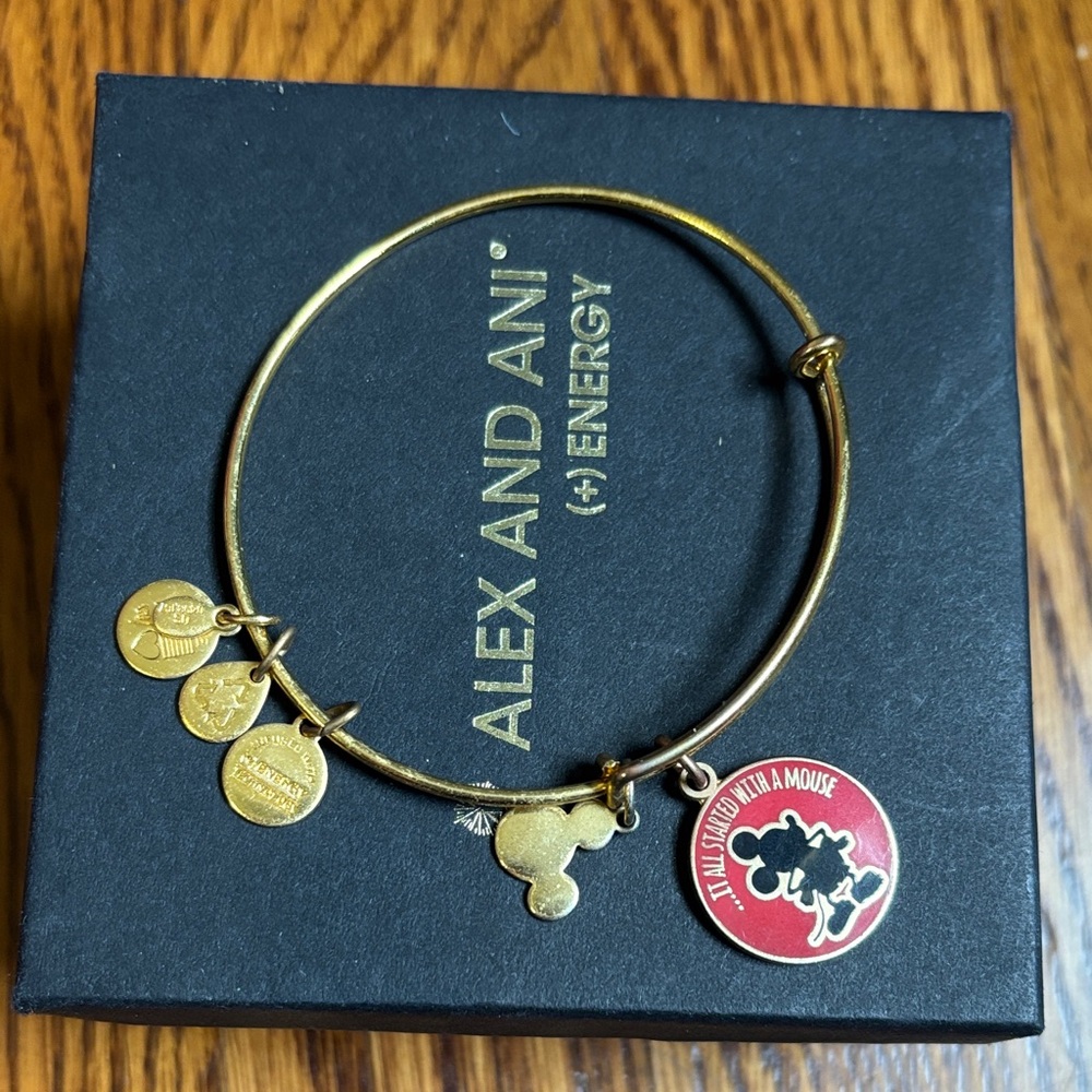 Alex and Ani Gold and Red Mickey Mouse Bracelet